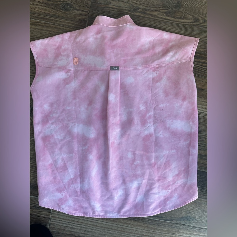 Figs Rafaela  Scrub Top Pink Tie-Dye Limited Edition - Picture 3 of 8